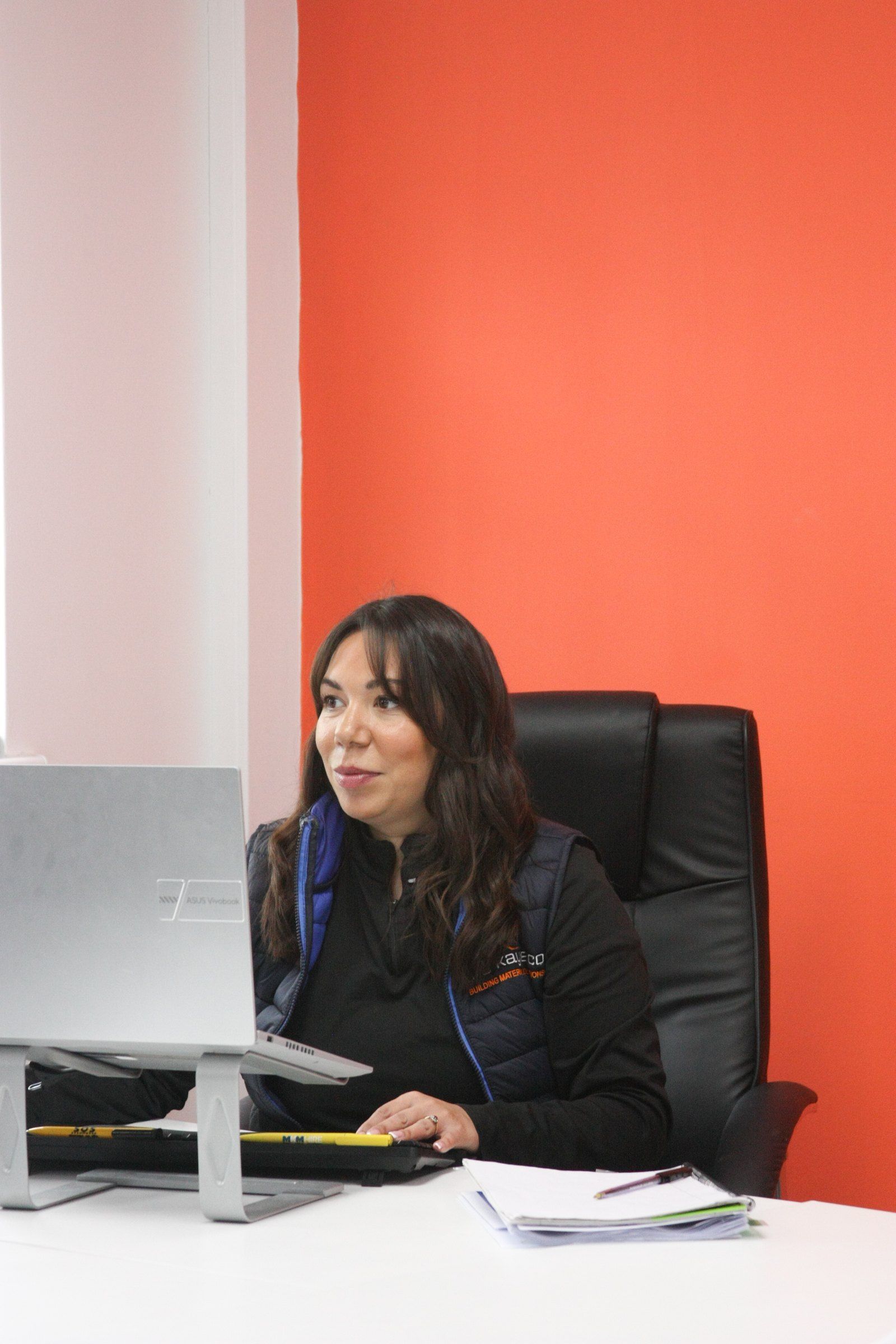 Working through an order at the office in Wickham